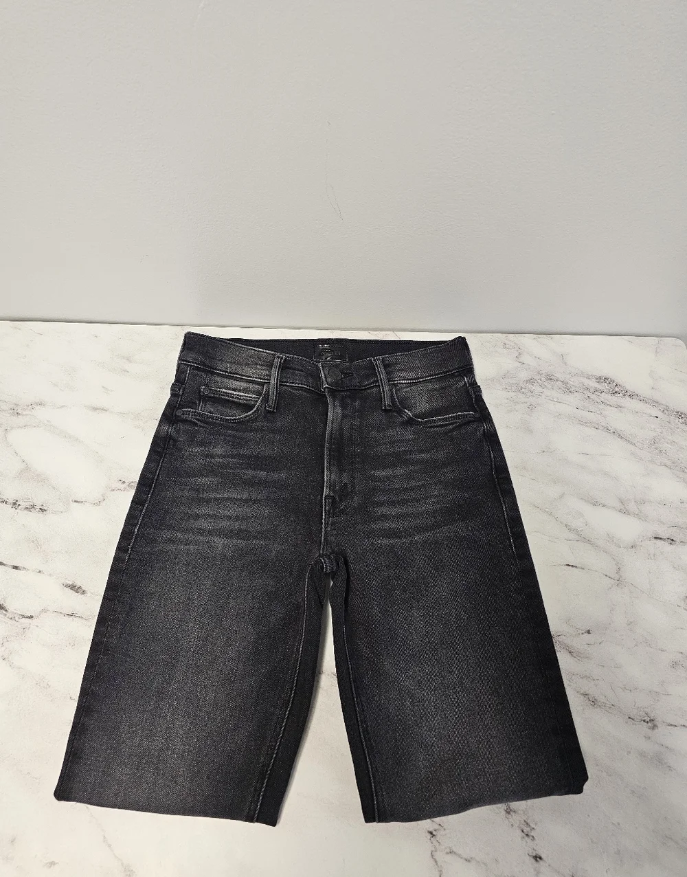 MOTHER The Mid Rise Dazzler Flood Straight Leg‎ Not Today Satan Black Jeans 26